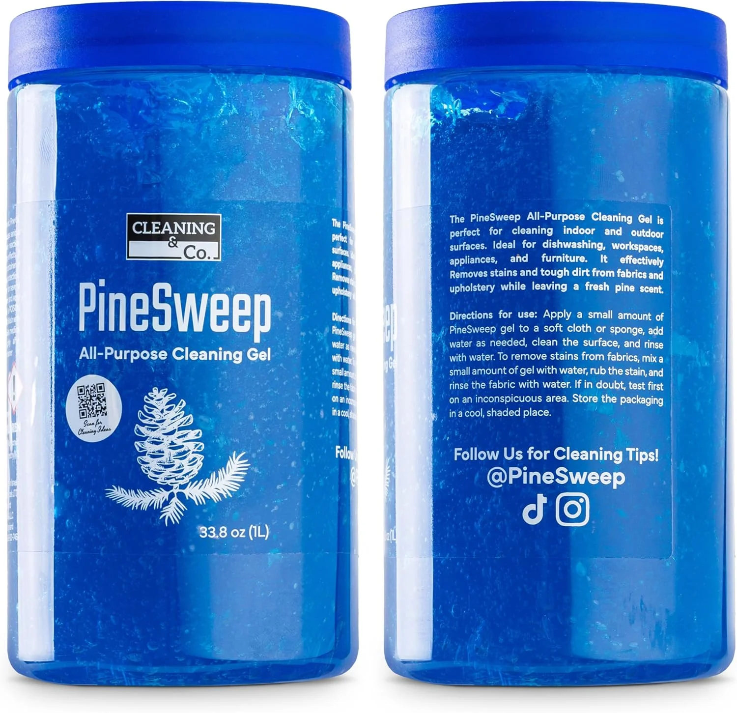 ژل تمیز کننده همه منظوره PineSweep با روغن کاج - محلول تمیز کننده چند منظوره فوم دار برای حمام، آشپزخانه، مبلمان، لباسشویی، کف و موارد دیگر، 1 لیتر