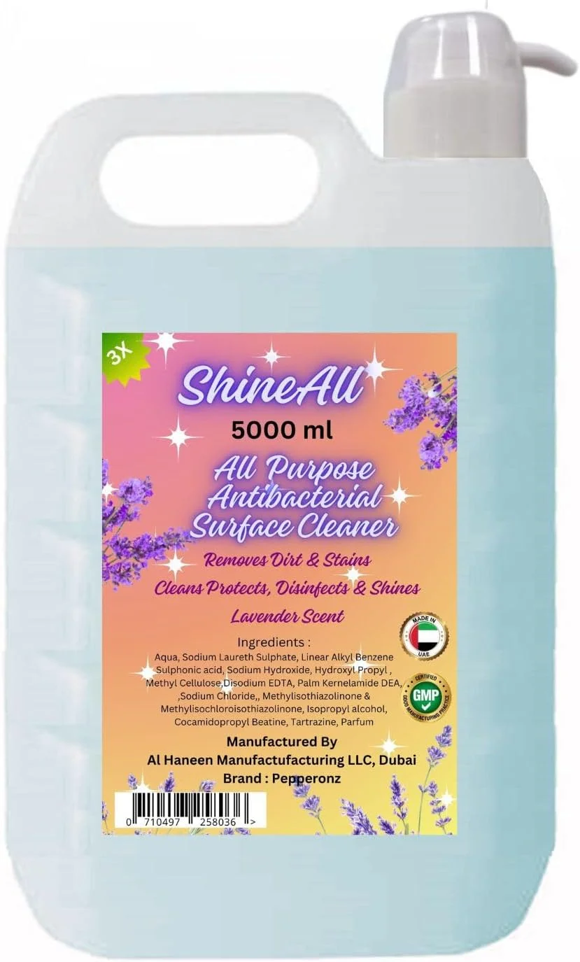 مایع تمیز کننده سطوح چند منظوره Pepperonz ShineAll - حجم 5 لیتر مایع تمیز کننده سطوح چند منظوره Pepperonz ShineAll - حجم 5 لیتر