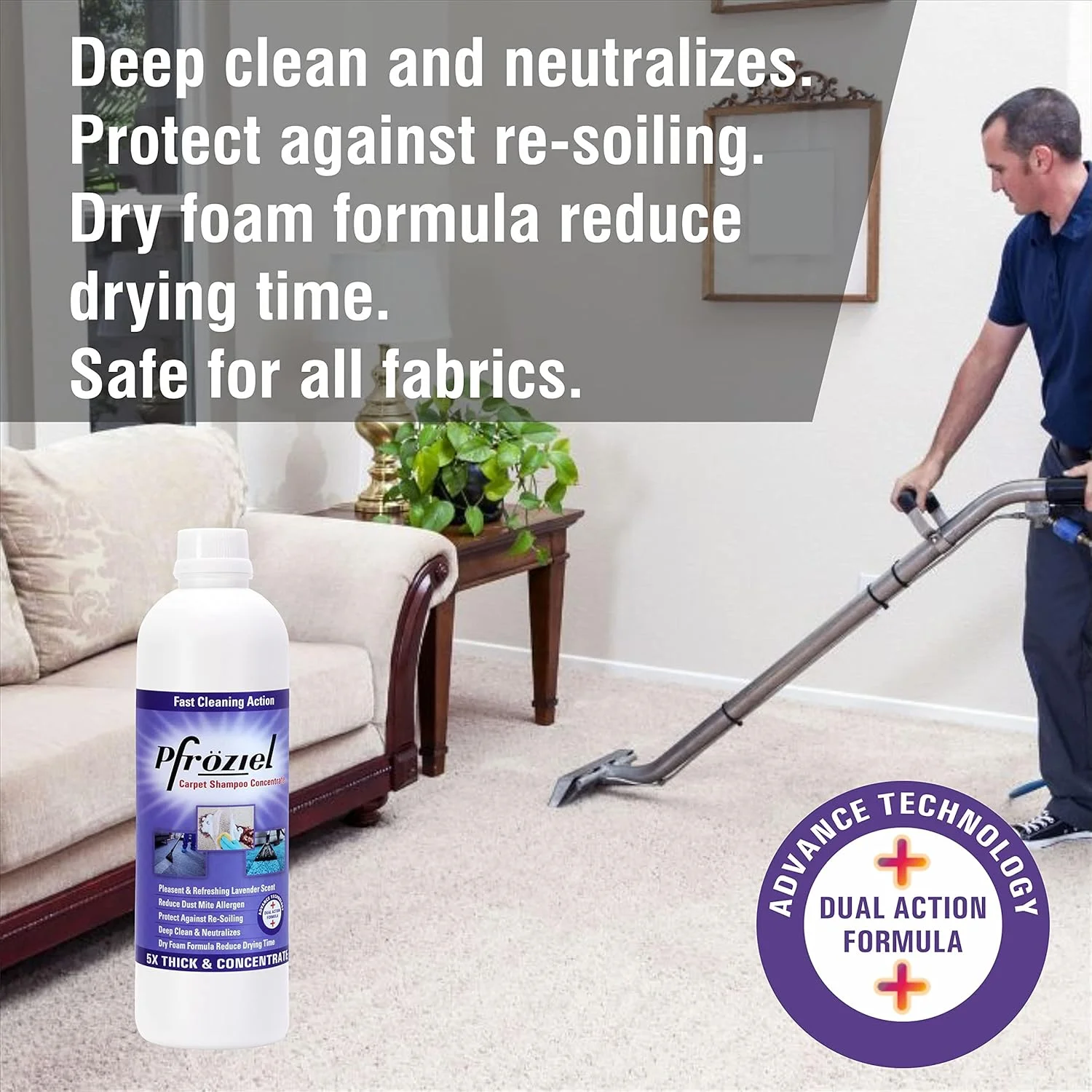 شامپو فرش، مبل، تشک و تمیز کننده روکش پارچه ای Pfroziel (بسته دو عددی 450 میلی لیتری) از بین برنده لکه های سخت، لکه ها، لکه های سیاه سنگین، روغن، چربی، علائم چای I زیست تخریب پذیر شامپو فرش، مبل، تشک و تمیز کننده روکش پارچه ای Pfroziel (بسته دو عددی 450 میلی لیتری) از بین برنده لکه های سخت، لکه ها، لکه های سیاه سنگین، روغن، چربی، علائم چای I زیست تخریب پذیر