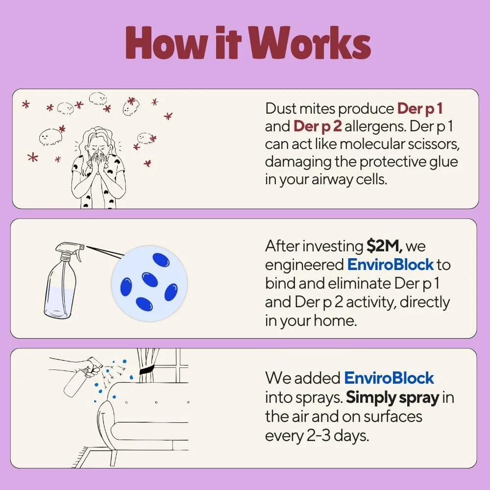 اسپری خنثی کننده آلرژن گرد و غبار پاکاژن برای انسان - ایده آل برای استفاده در منزل، نتایج فوری، استفاده آسان و سازگار با حیوانات خانگی - با چند اسپری به یک روز صاف برسید اسپری خنثی کننده آلرژن گرد و غبار پاکاژن برای انسان - ایده آل برای استفاده در منزل، نتایج فوری، استفاده آسان و سازگار با حیوانات خانگی - با چند اسپری به یک روز صاف برسید