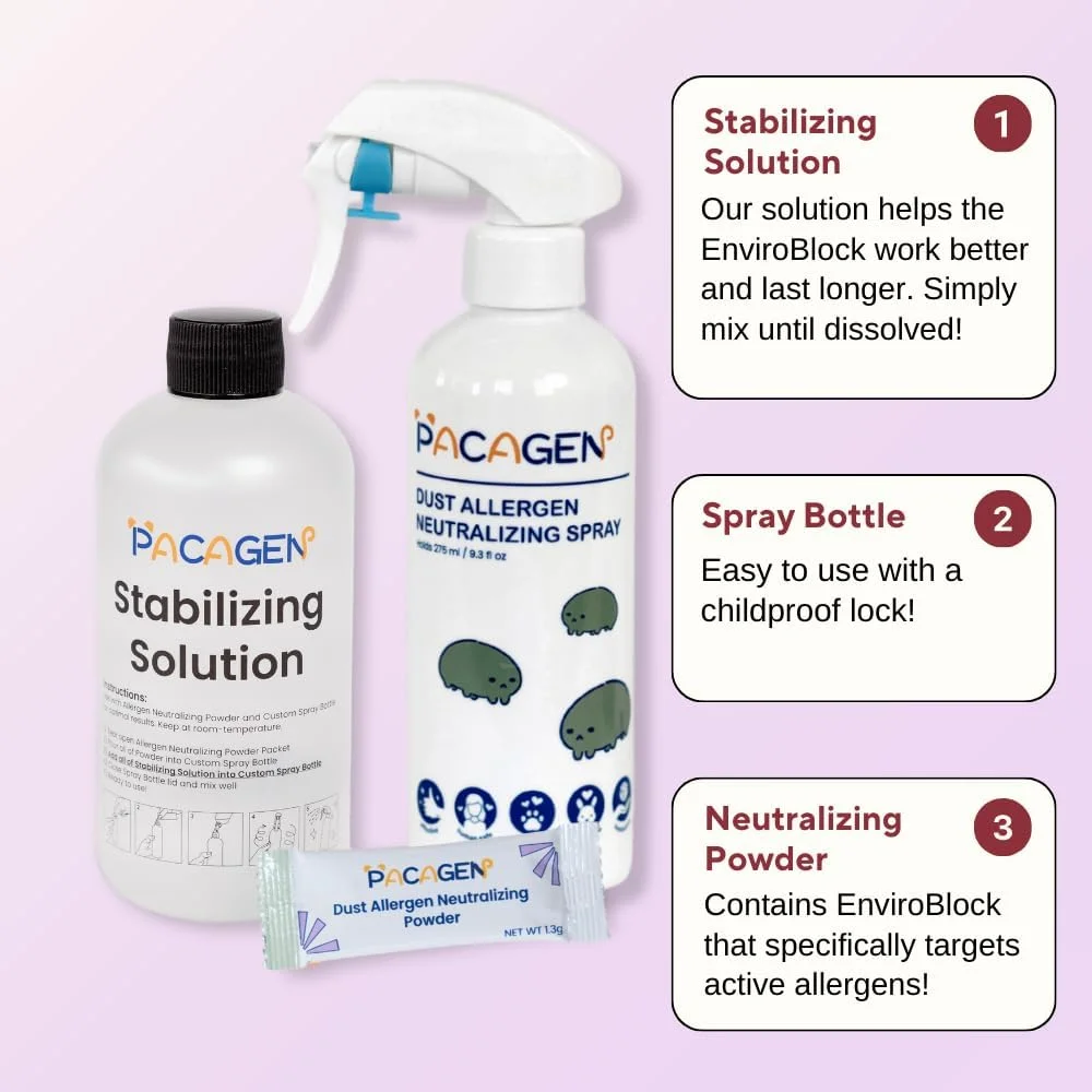 اسپری خنثی کننده آلرژن گرد و غبار پاکاژن برای انسان - ایده آل برای استفاده در منزل، نتایج فوری، استفاده آسان و سازگار با حیوانات خانگی - با چند اسپری به یک روز صاف برسید اسپری خنثی کننده آلرژن گرد و غبار پاکاژن برای انسان - ایده آل برای استفاده در منزل، نتایج فوری، استفاده آسان و سازگار با حیوانات خانگی - با چند اسپری به یک روز صاف برسید