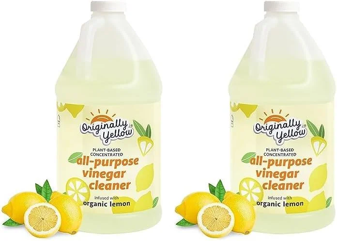 سرکه پاک کننده چند منظوره اوریجینالی یلو برای محلول تمیز کننده کف خانه با سرکه مقطر | غنی شده با لیمو ارگانیک | لوازم تمیز کننده خانه گیاهی، 1.89 لیتر (2 عددی) سرکه پاک کننده چند منظوره اوریجینالی یلو برای محلول تمیز کننده کف خانه با سرکه مقطر | غنی شده با لیمو ارگانیک | لوازم تمیز کننده خانه گیاهی، 1.89 لیتر (2 عددی)