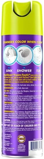 پاک کننده فوم حمام OxiClean Foam-Tastic، رایحه تازه، 538 گرم (بسته 4 عددی) پاک کننده فوم حمام OxiClean Foam-Tastic، رایحه تازه، 538 گرم (بسته 4 عددی)