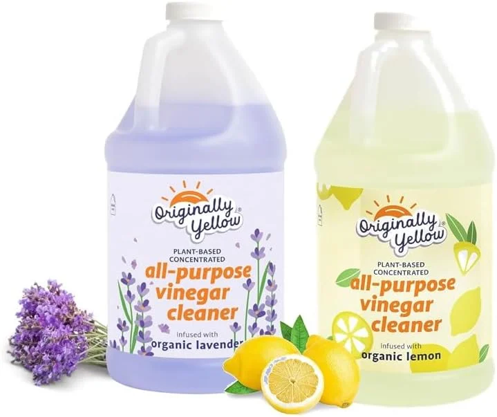سرکه تمیز کننده چند منظوره Originally Yellow برای محلول تمیز کردن کف خانه با سرکه مقطر | غنی شده با لیمو و اسطوخودوس ارگانیک | لوازم تمیز کننده خانگی گیاهی، 1.89 لیتر (2 عددی) سرکه تمیز کننده چند منظوره Originally Yellow برای محلول تمیز کردن کف خانه با سرکه مقطر | غنی شده با لیمو و اسطوخودوس ارگانیک | لوازم تمیز کننده خانگی گیاهی، 1.89 لیتر (2 عددی)