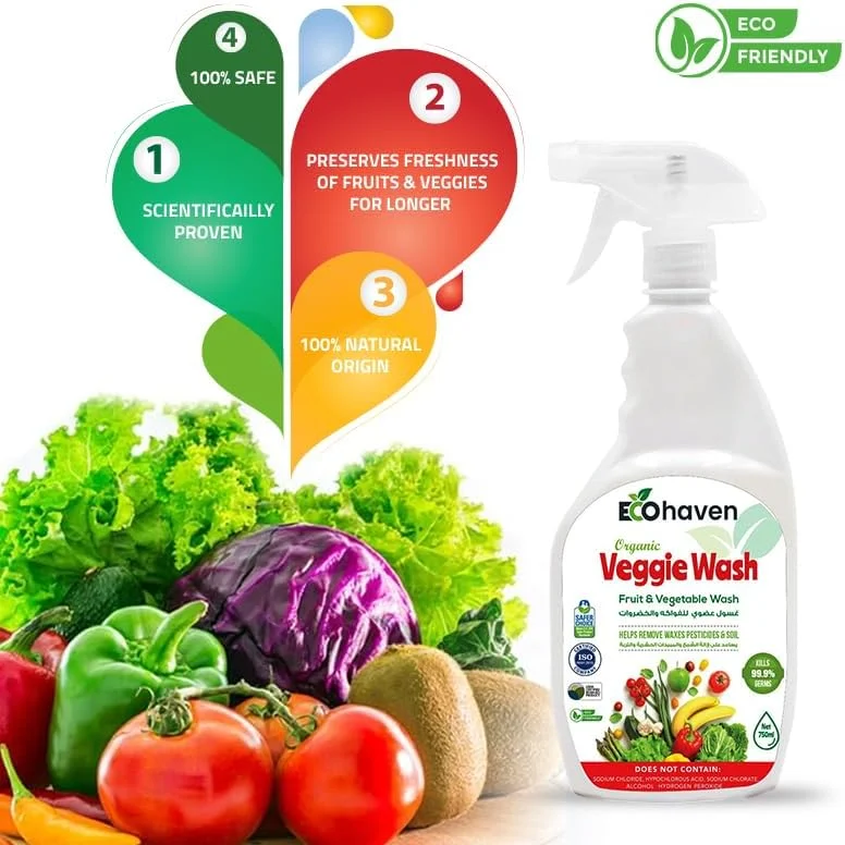مایع شستشوی میوه و سبزیجات ارگانیک - 100% طبیعی و غیر سمی | از بین برنده آفت کش ها، موم، خاک و باکتری ها | فرمول ایمن و گیاهی | بدون طعم پس از شستشو، بدون باقی مانده | سازگار با محیط زیست و تجزیه پذیر