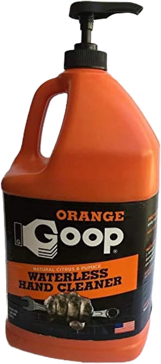 مایع ژل تمیز کننده دست مرکبات طبیعی بدون آب Orange Goop، ۱ گالن مایع ژل تمیز کننده دست مرکبات طبیعی بدون آب Orange Goop، ۱ گالن