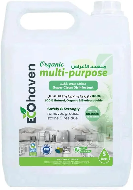 مایع پاک کننده چند منظوره ارگانیک اکوهیون - 5 لیتر | طبیعی و سازگار با محیط زیست | قوی در برابر آلودگی، ملایم بر روی سطوح | غیر سمی و تجزیه پذیر | مناسب برای مصارف خانگی، اداری و تجاری مایع پاک کننده چند منظوره ارگانیک اکوهیون - 5 لیتر | طبیعی و سازگار با محیط زیست | قوی در برابر آلودگی، ملایم بر روی سطوح | غیر سمی و تجزیه پذیر | مناسب برای مصارف خانگی، اداری و تجاری