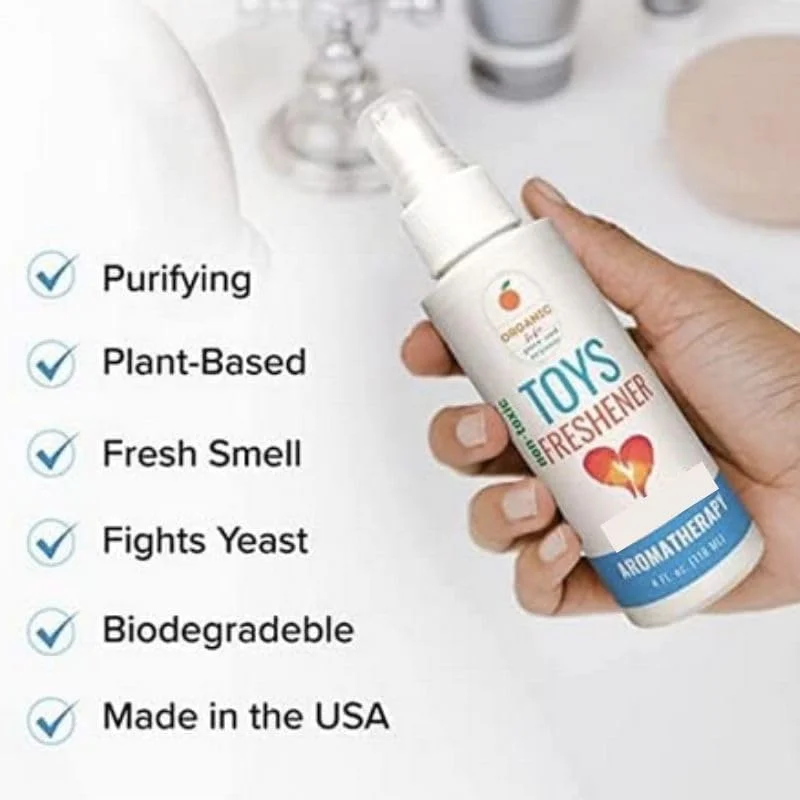 اسپری تمیز کننده اسباب بازی سیلیکونی ارگانیک لایف، کاملا طبیعی و بدون بو، مناسب پوست های حساس با رایحه روغن درخت چای ضد عفونی کننده