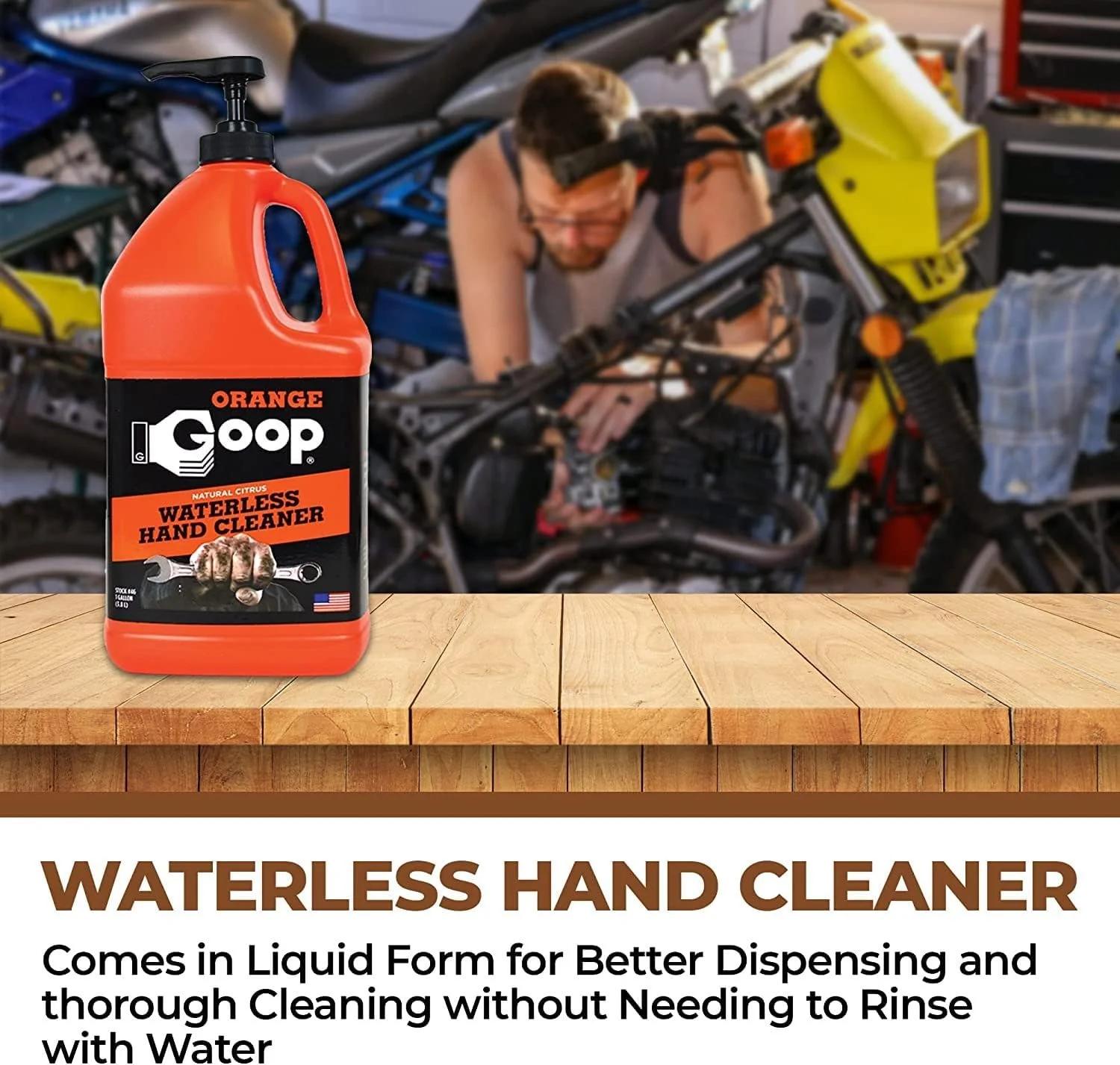 مایع ژل تمیز کننده دست مرکبات طبیعی بدون آب Orange Goop، ۱ گالن