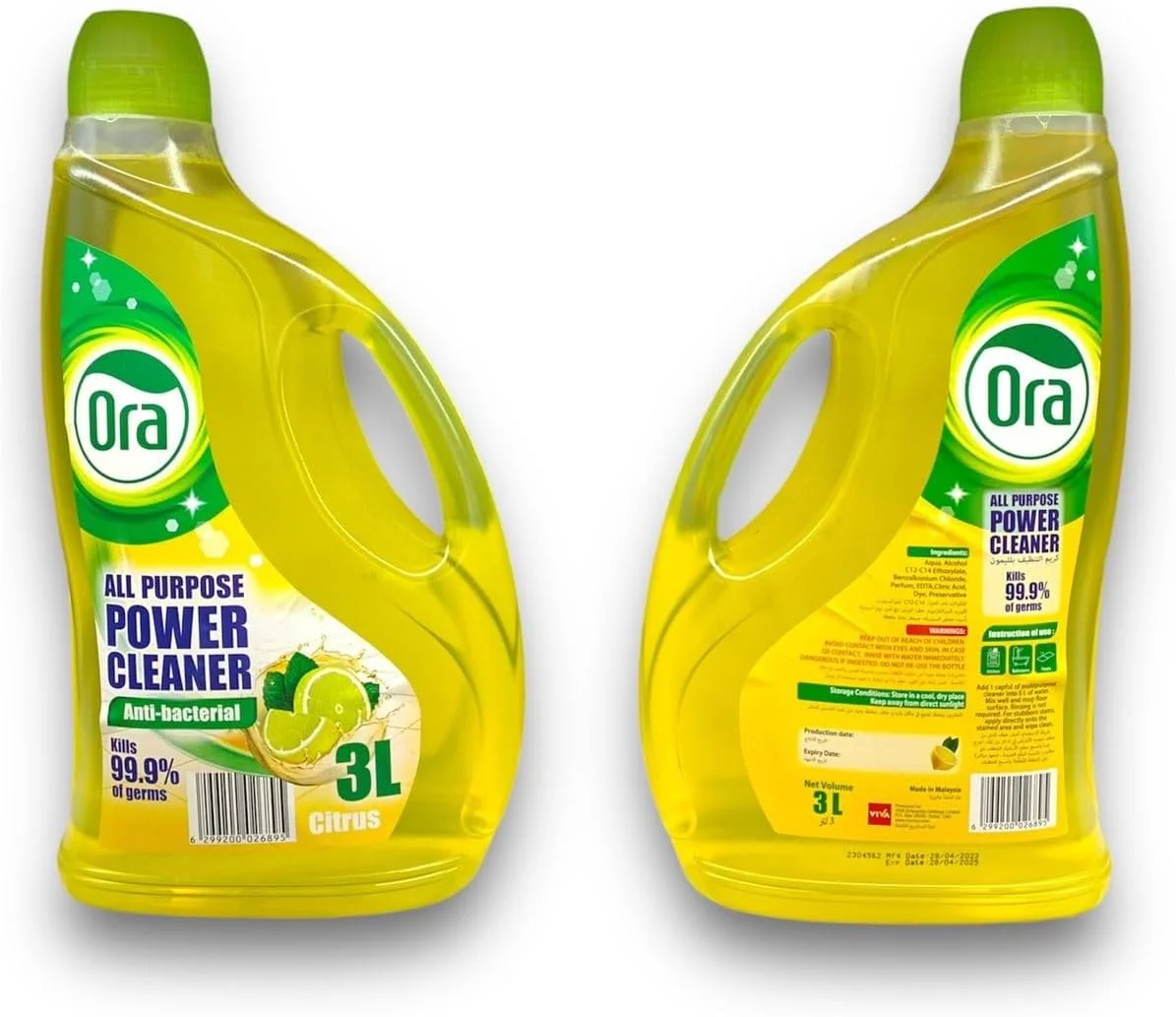 مایع پاک کننده چند منظوره مرکبات ORA حجم 3 لیتر مایع پاک کننده چند منظوره مرکبات ORA حجم 3 لیتر