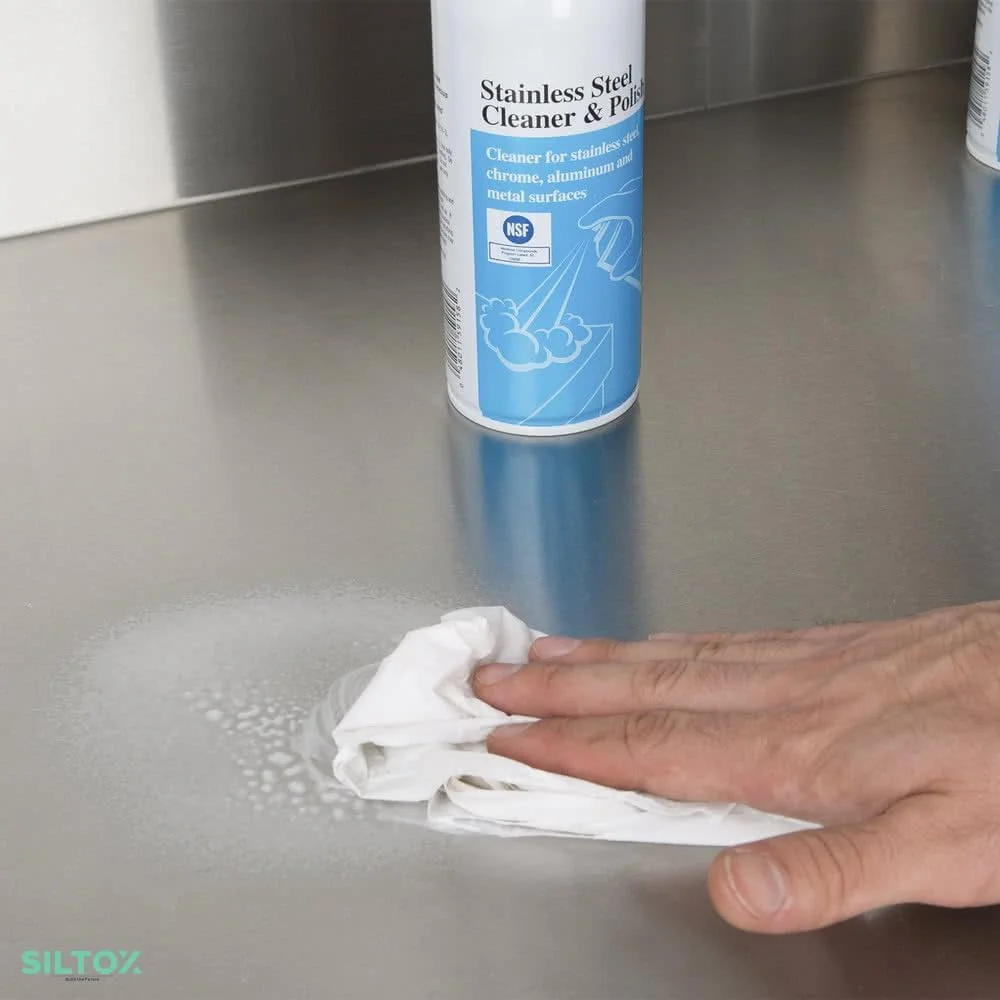 اسپری تمیز کننده و پولیش استیل اوراچ 600 گرمی - محافظت در برابر اثر انگشت، درخشش بدون لکه - ایمن برای سطوح، استفاده آسان برای لوازم خانگی، آسانسورها و تجهیزات