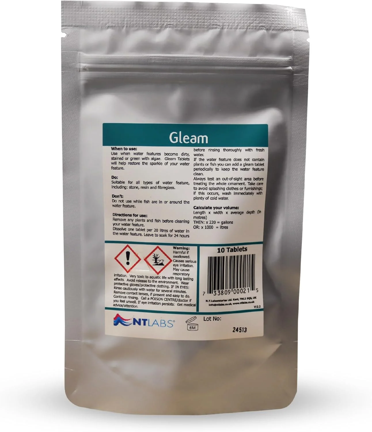 قرص های تمیز کننده آبنما NT Labs Gleam (بسته 10 عددی)