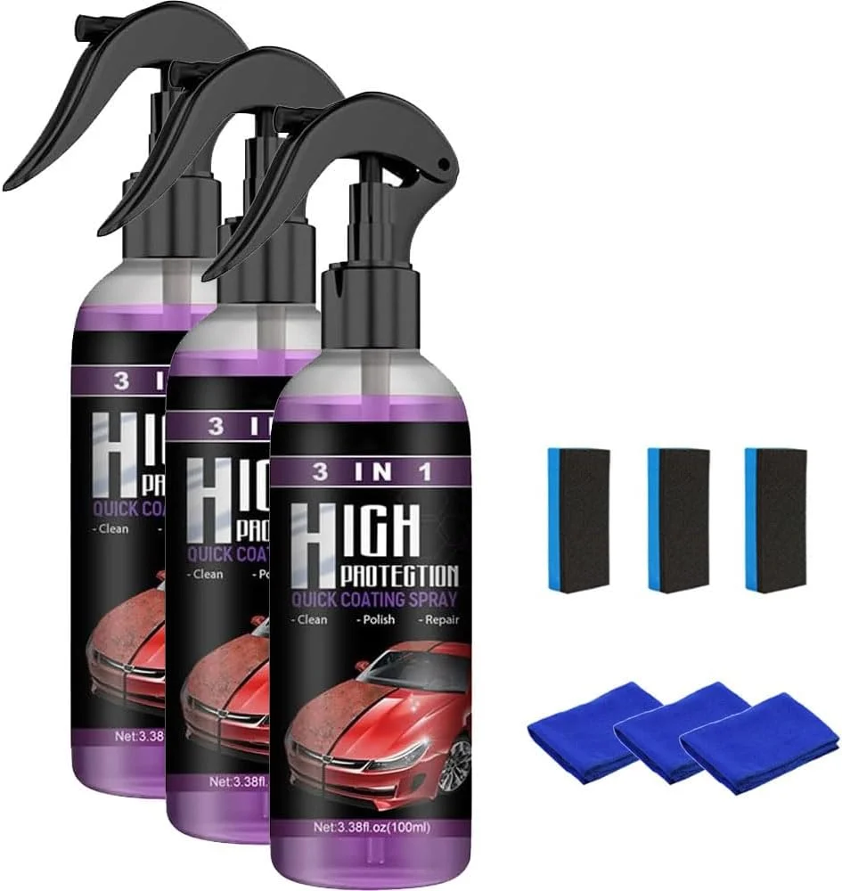 اسپری پوشش خودرو Newbeeoo، اسپری پوشش سریع محافظتی بالا 3 در 1 Newbeeoo، اسپری پوشش خودرو 3 در 1، عامل تجدید پوشش چند منظوره، اسپری عامل پوشش خودرو (3 عدد)