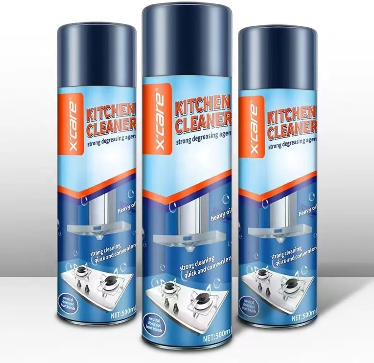 اسپری فوم پاک کننده روغن آشپزخانه 500 میلی لیتری جدید / چربی زدا چند منظوره برای گریس، جرم، لکه ها - فرمولاسیون پایه آب بدون نیاز به آبکشی، ایمن برای چوب، فلز، پلاستیک، پارچه، فضای داخلی خودرو، آشپزخانه و حمام
