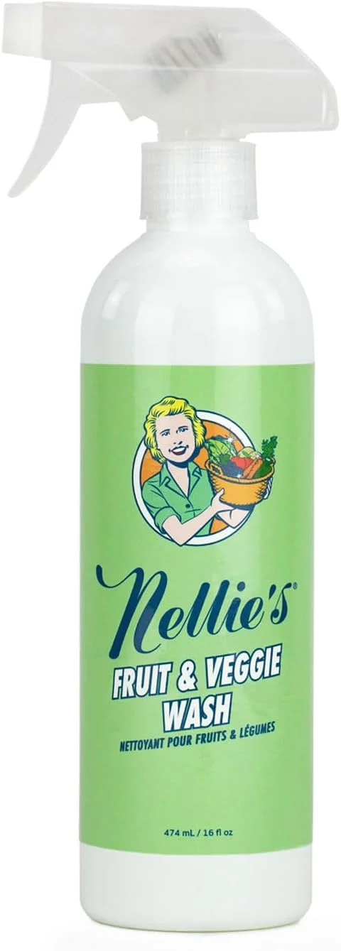مایع شستشوی میوه و سبزیجات نلی - بدون بو و مزه، بدون گلوتن، وگان، زیست تخریب پذیر و بدون فراورده های جانبی حیوانی