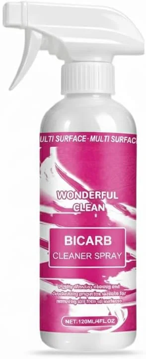 اسپری تمیز کننده طبیعی جوش شیرین 120 میلی لیتر - چند منظوره، غیر سمی، سازگار با محیط زیست، پاک کننده چربی و پولیش بدون خش، رایحه لیمو وربنا، ایمن برای آشپزخانه، از بین برنده بوی نامطبوع