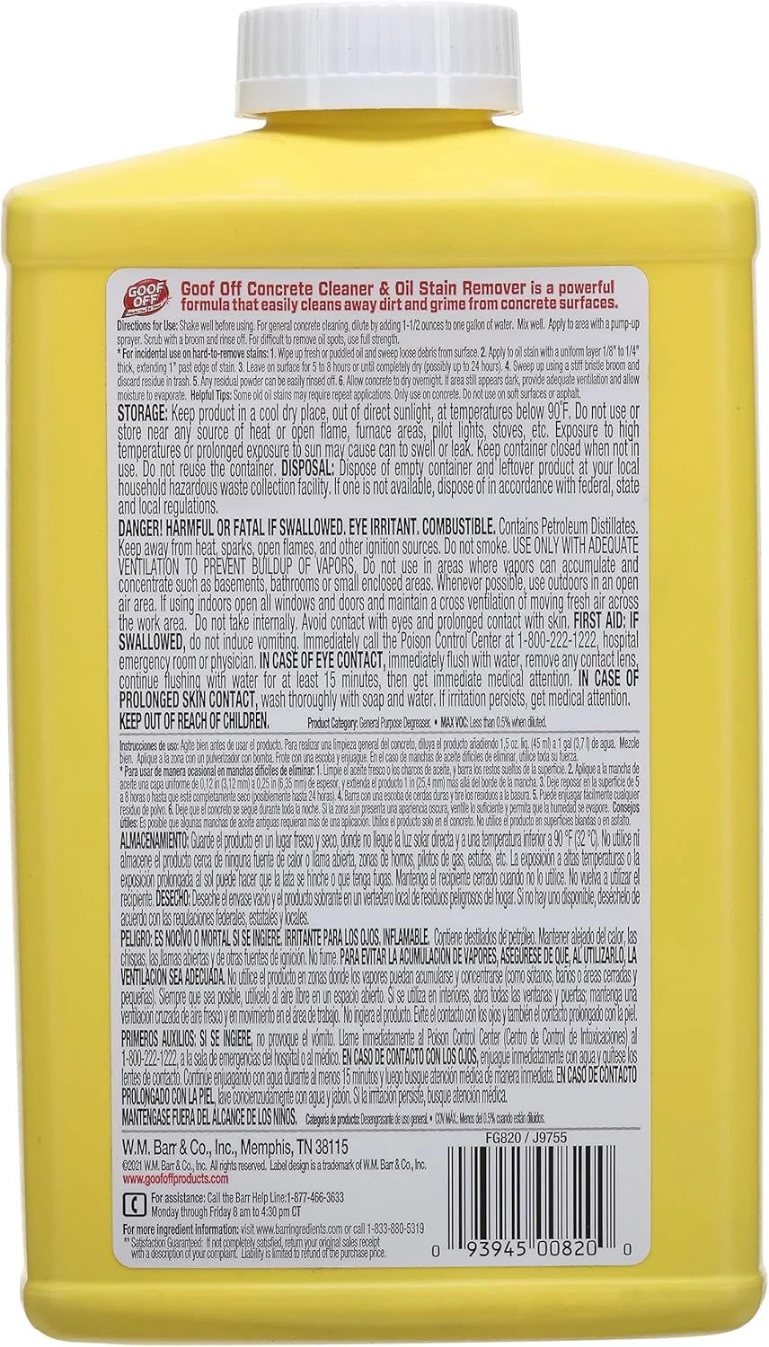 چربی زدای بتن نشنال منوفکچرینگ/اسپکتروم برندز مدل FG820 حجم 950 میلی لیتر