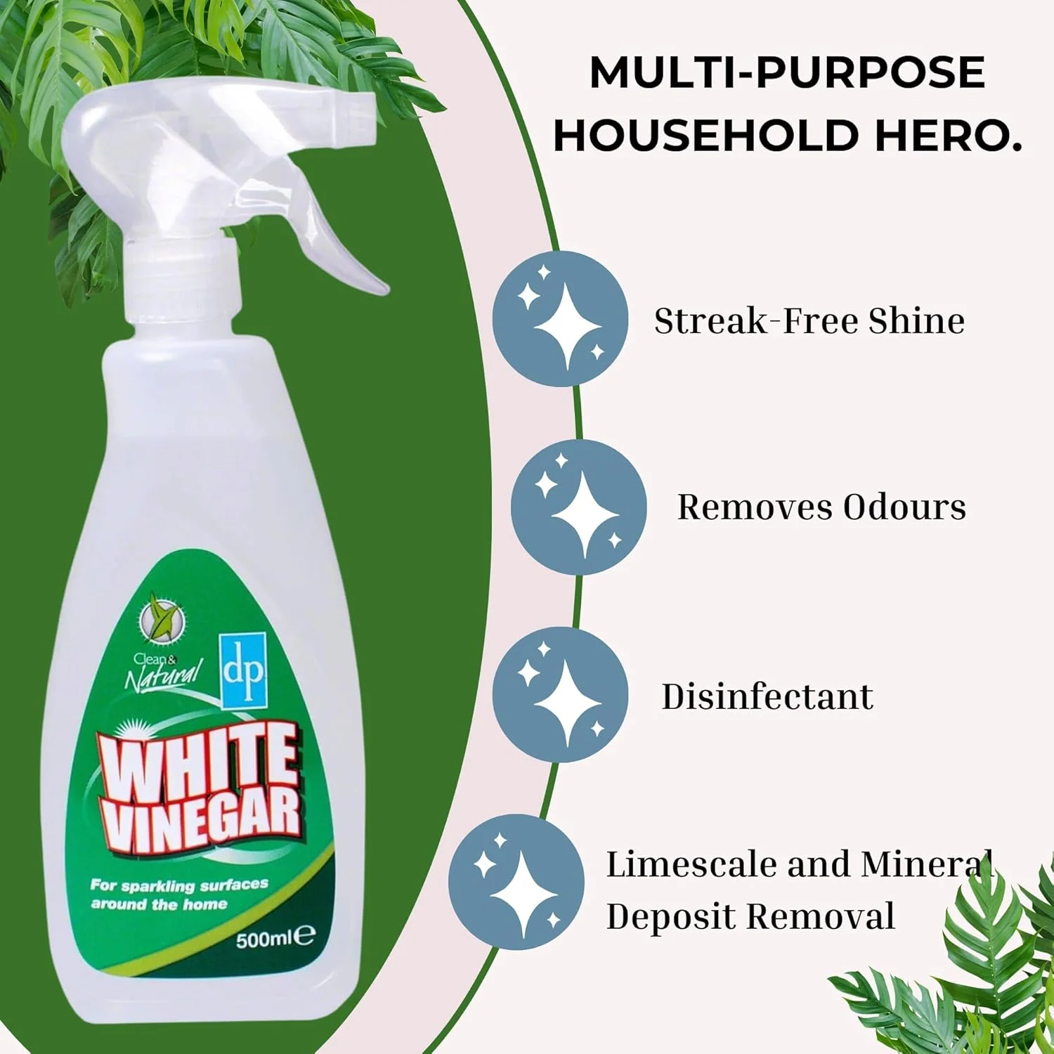 جوش شیرین طبیعی برای تمیزکاری 500 گرم و سرکه سفید 500 میلی لیتر به همراه اسفنج تمیزکاری و ست دستمال میکروفایبر - جوش شیرین و سرکه سفید برای تمیز کردن، ایده آل برای آشپزخانه، حمام و غیره