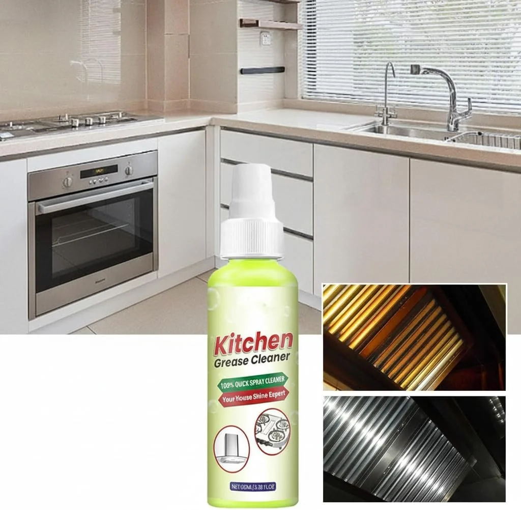 پاک کننده چربی آشپزخانه، پاک کننده چند منظوره چربی آشپزخانه، پاک کننده چند منظوره آشپزخانه، چربی زدای عمیق آشپزخانه، پاک کننده قوی لکه، چربی های سرسخت و آلودگی (1 عدد)