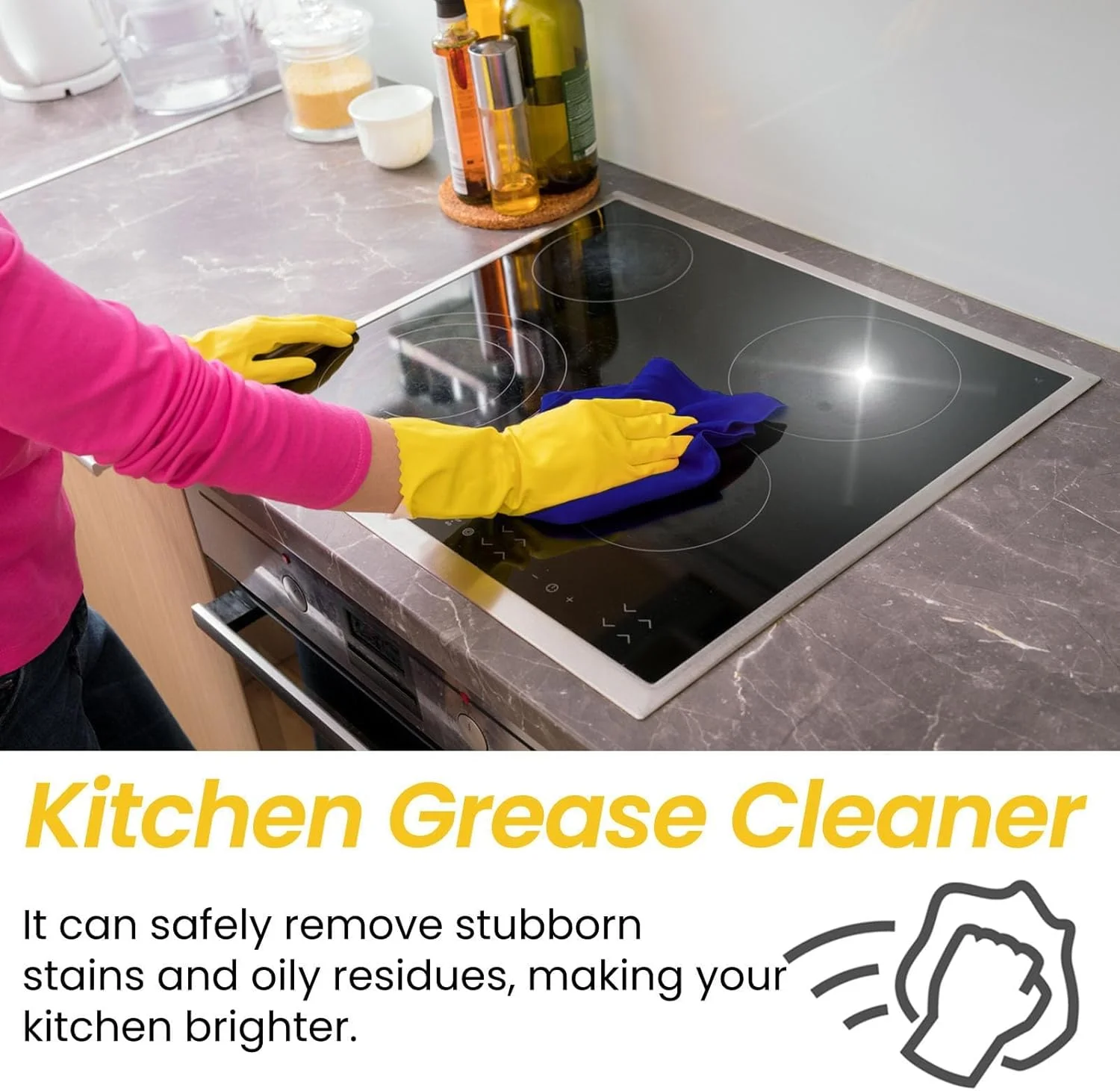 پاک کننده چربی آشپزخانه، پاک کننده چند منظوره چربی آشپزخانه، پاک کننده چند منظوره آشپزخانه، چربی زدای عمیق آشپزخانه، پاک کننده قوی لکه، چربی های سرسخت و آلودگی (1 عدد)