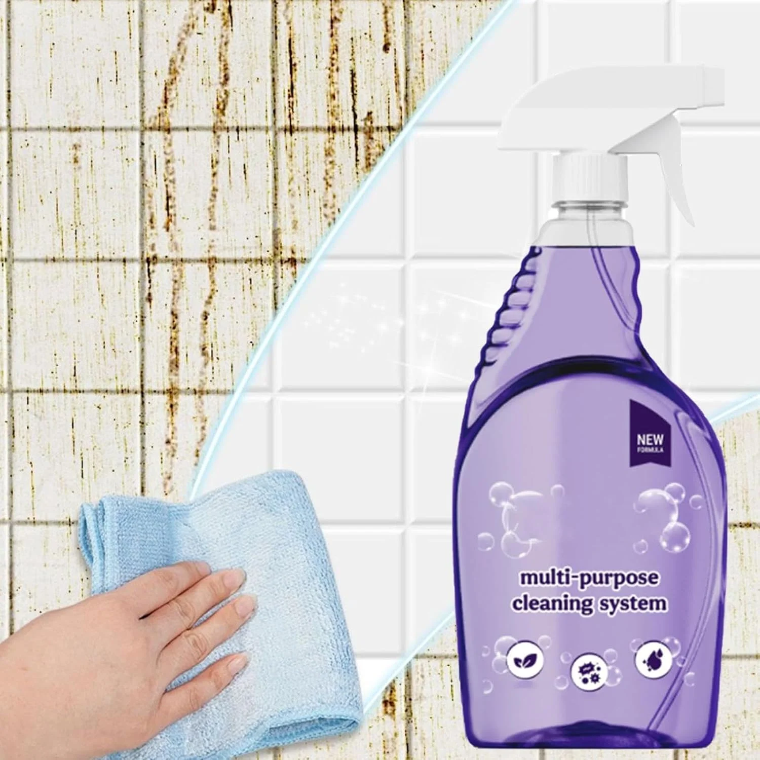 اسپری تمیز کننده چند منظوره، اسپری تمیز کننده خانگی 500 میلی لیتری، سیستم تمیز کننده چند منظوره با قرص های تمیز کننده چند منظوره، تمیز کننده چند منظوره آشپزخانه برای آشپزخانه ها و لوازم خانگی