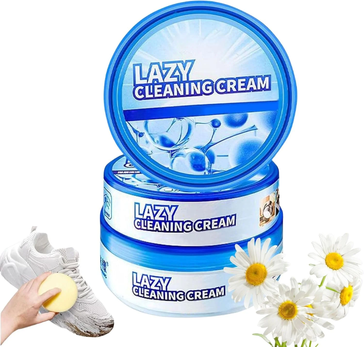 کرم پاک کننده چند منظوره موثر با اسفنج، کرم تمیز کننده چند منظوره خانگی، کرم تمیز کننده چند منظوره، کرم تمیز کننده و لکه بر، تمیز کننده کفش سفید (1 عدد)