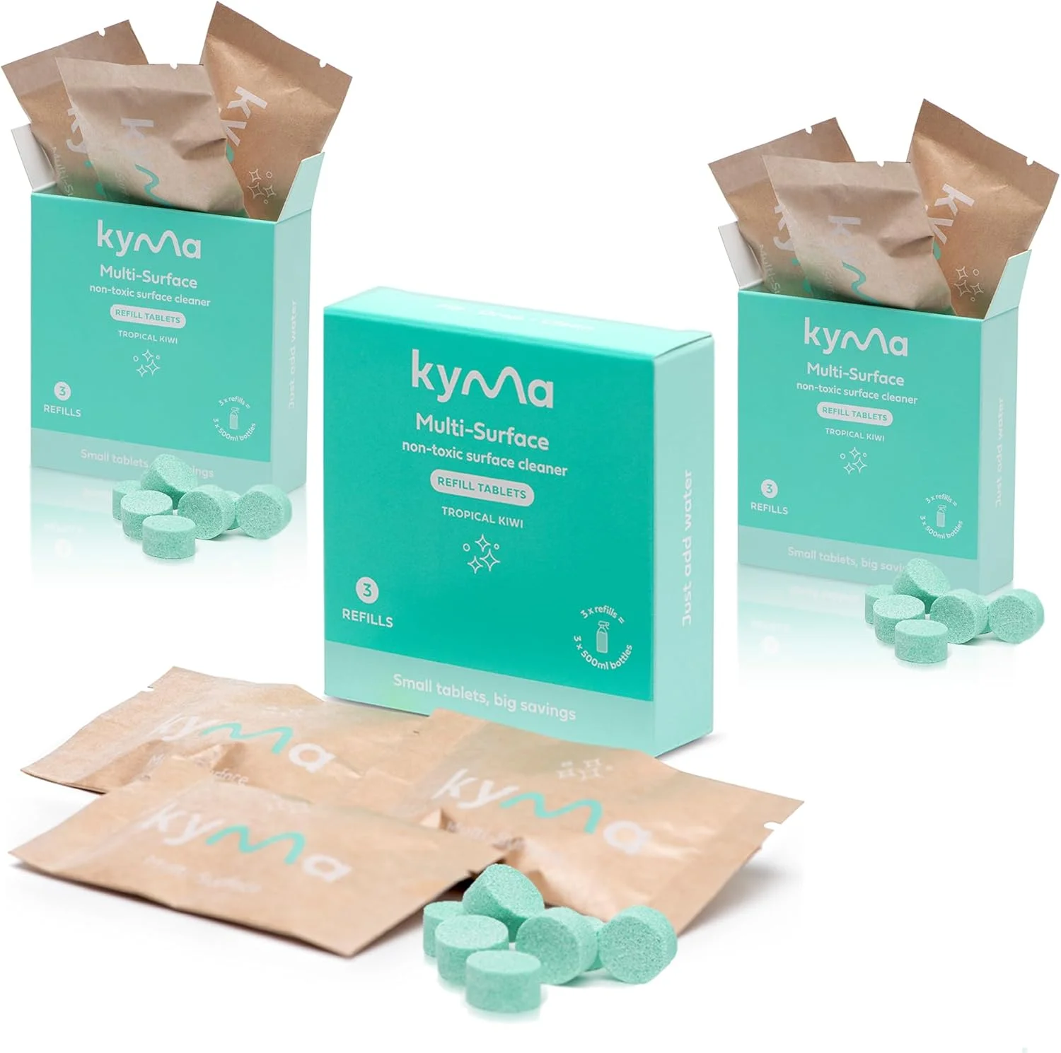 بسته مجدد پاک کننده چند منظوره کیما، غیر سمی، سازگار با محیط زیست، قدرتمند، از بین برنده چربی و کثیفی، 4.5 لیتر (9 بطری 500 میلی لیتری پاک کننده چند منظوره می سازد)