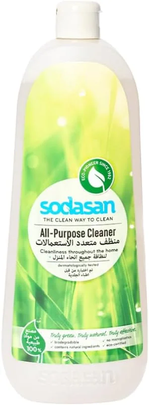 Sodasan 100% Natural All Purpose Cleaner 1L | Organic Multi-Surface Cleaning Solution | Plant-Based, Non-Toxic, Citrus Power | Gentle on Skin | Eco-Friendly | Made in Germany