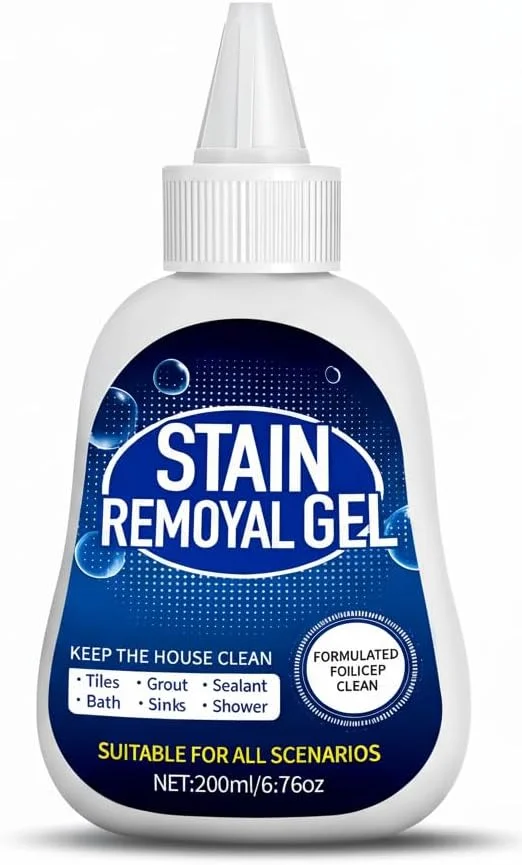 ژل لکه بر 200 میلی لیتر، پاک کننده چند منظوره سطوح خانگی برای ماشین لباسشویی، نوارهای یخچال، دوغاب حمام، کاشی، تمیز کردن عمیق آشپزخانه و سینک و از بین بردن بو