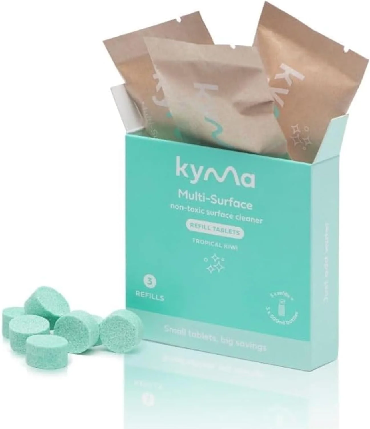 جعبه پرکننده مجدد پاک کننده چند سطحی کیما، غیر سمی، سازگار با محیط زیست، قدرتمند، ایمن برای حیوانات خانگی، از بین برنده چربی و کثیفی 1.5 لیتر (3 بطری 500 میلی لیتری پاک کننده چند سطحی می سازد)