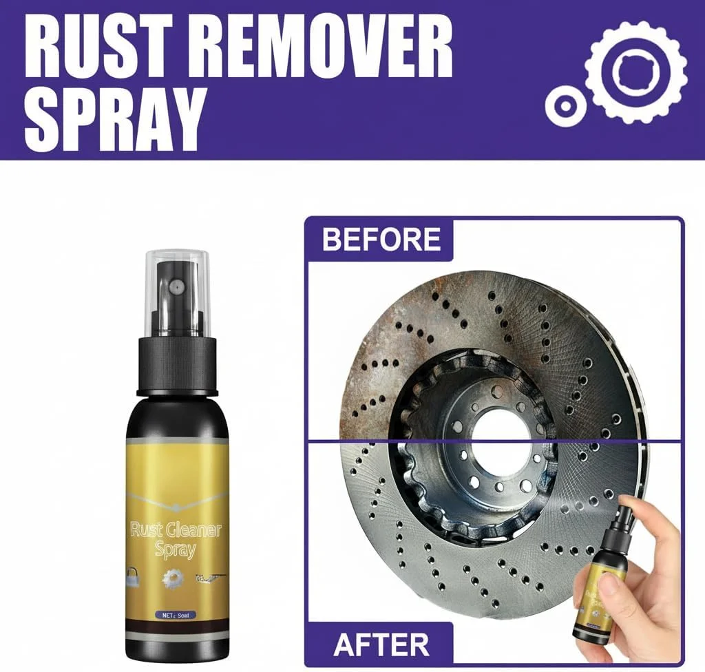 Multifunctional Rust Remover, Kitchen Stainless Steel Cleaner Accessory for Polisher Car Wheel Rust Removing Supplies Stainless Steel Rust Remover for Appliances Kitchens, Bathrooms, Outdoors (30ML)