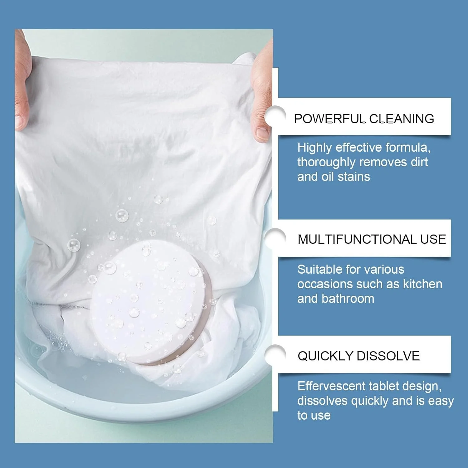 ورق تمیز کننده اکسیژن فعال چند منظوره برای تمیز کردن لکه های روغن و چربی سنگین آشپزخانه، ورق تمیز کننده چند منظوره (سفید، 2.5x2.5 سانتی متر)