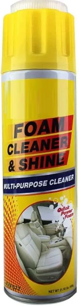 اسپری فوم تمیز کننده و براق کننده چند منظوره - 600 گرم احیا کننده سطوح داخلی | محافظت در برابر اشعه ماوراء بنفش | پاک کننده آسان آلودگی و جرم برای خودرو و منزل