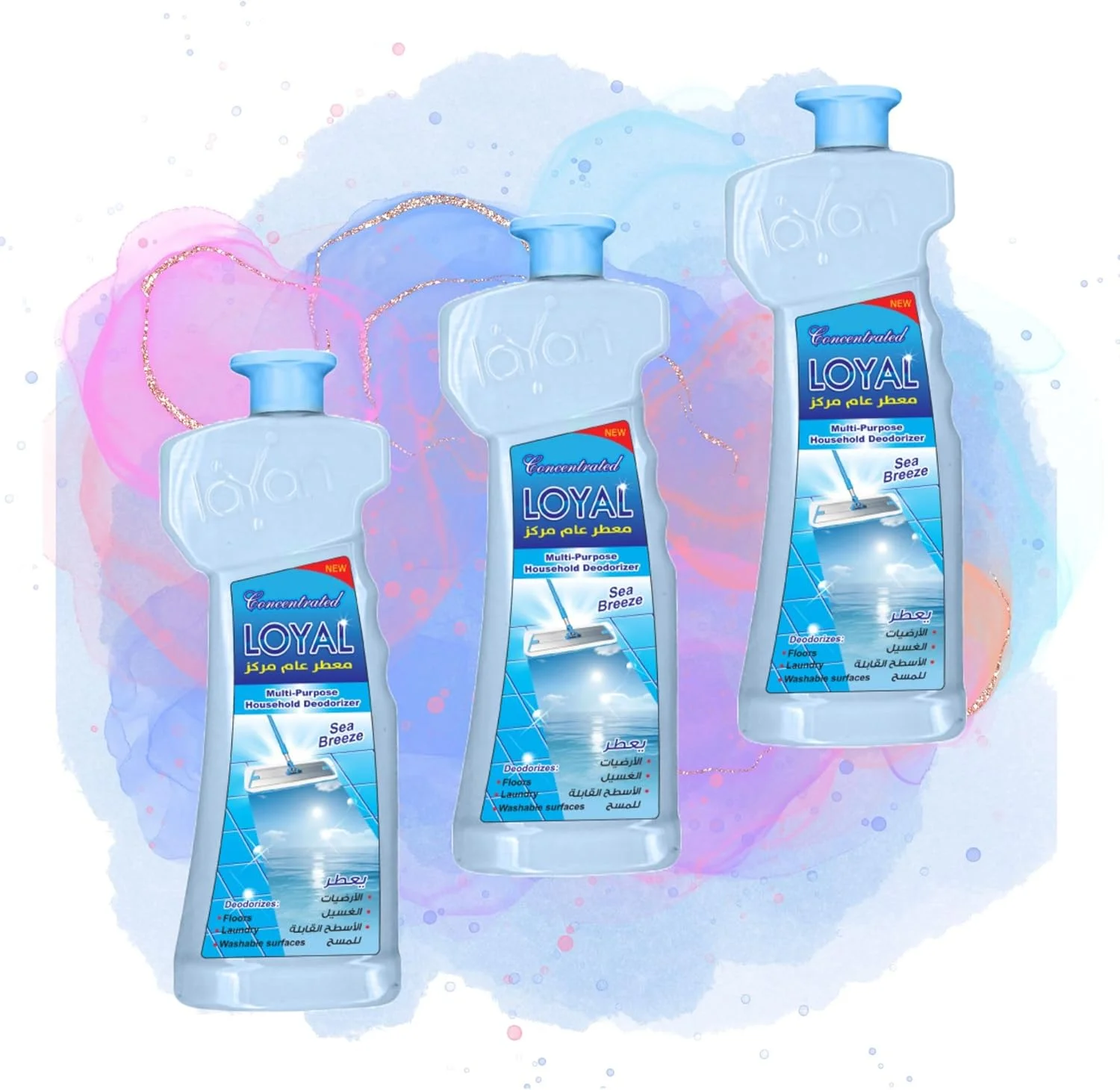 خوشبو کننده چند منظوره و غلیظ خانگی لویال، طراوت بخش، از بین برنده بو، پاک کننده سطوح قابل شستشو، کف، لباسشویی، رایحه Seabreeze، 700 میلی لیتر (بسته 3 عددی، 2100 میلی لیتر)