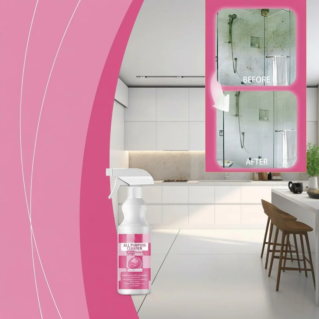اسپری تمیز کننده چند منظوره، اسپری ضد عفونی کننده و خوشبو کننده برای آشپزخانه، حمام، کف و سطوح، طبیعی و غیر سمی
