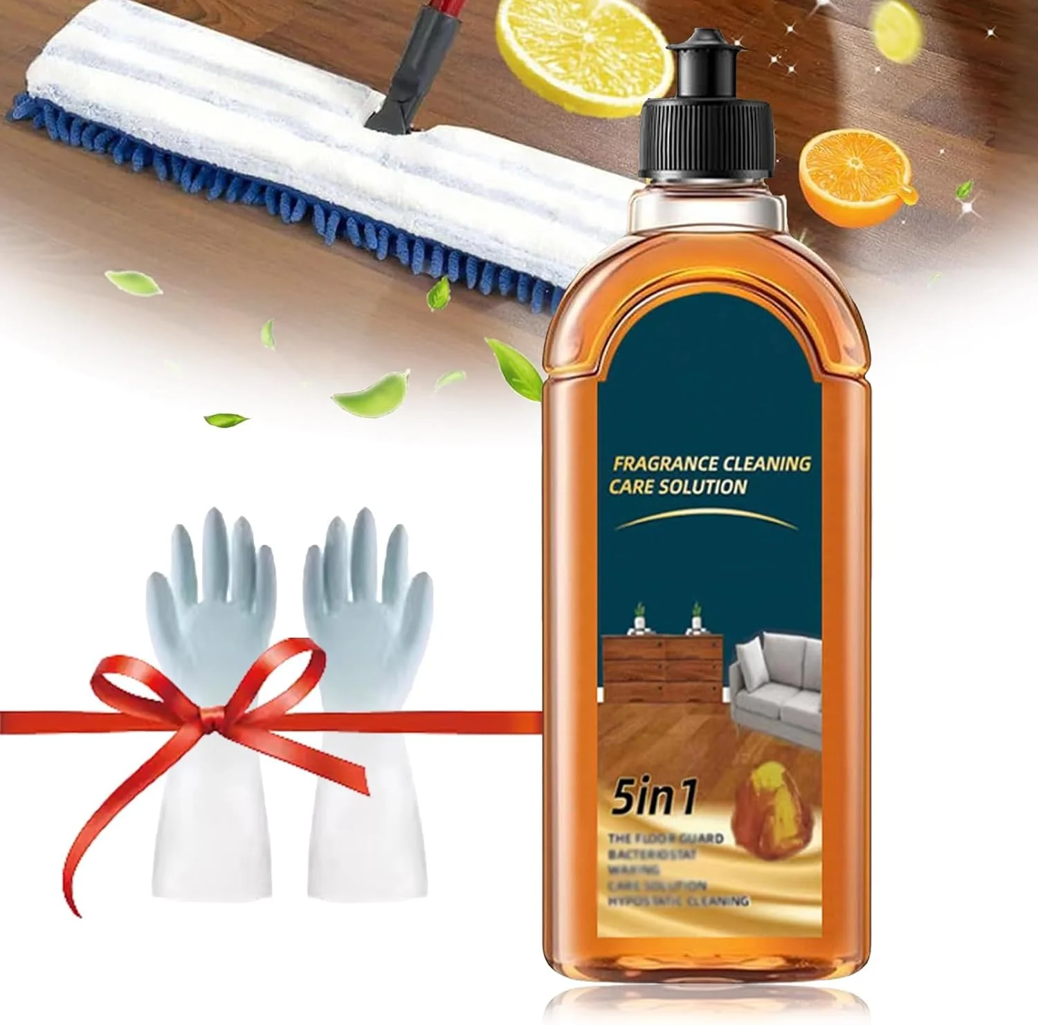 محلول چند منظوره تمیز کننده کف، ایمن و موثر برای تمام سطوح، تمیز کننده و خوشبو کننده بدون آسیب رساندن به کف، محلول ضد عفونی کننده چند منظوره، ایده آل برای خانه و محل کار، 1 عدد