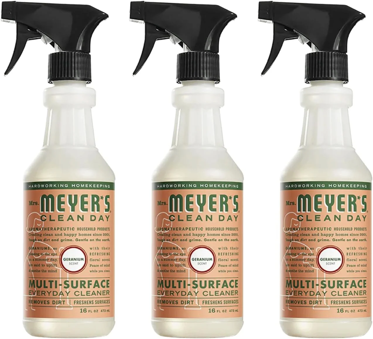 مایع پاک کننده چند منظوره روزانه خانم میرز، 473 میلی لیتر، بسته 3 عددی، رایحه شمعدانی