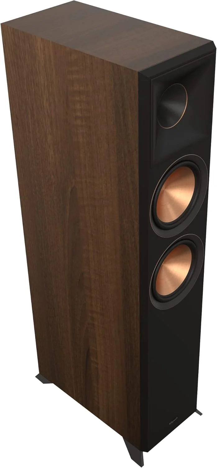 اسپیکر ایستاده Klipsch Reference Premiere RP-6000F II با هورن بزرگتر 90° x 90° Hybrid Tractrix، تیوتر 1 اینچی، ووفر 6.5 اینچی و گزینه های ادغام Dolby Atmos برای صدای سینمای خانگی در رنگ گردویی