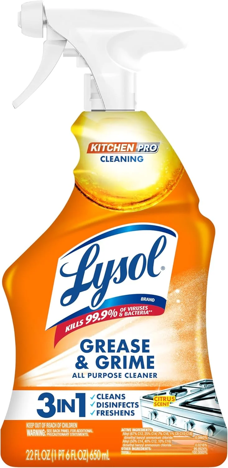 اسپری تمیز کننده آشپزخانه ضد باکتری Lysol Kitchen Pro، 650 میلی لیتر، بدون مواد شیمیایی مضر