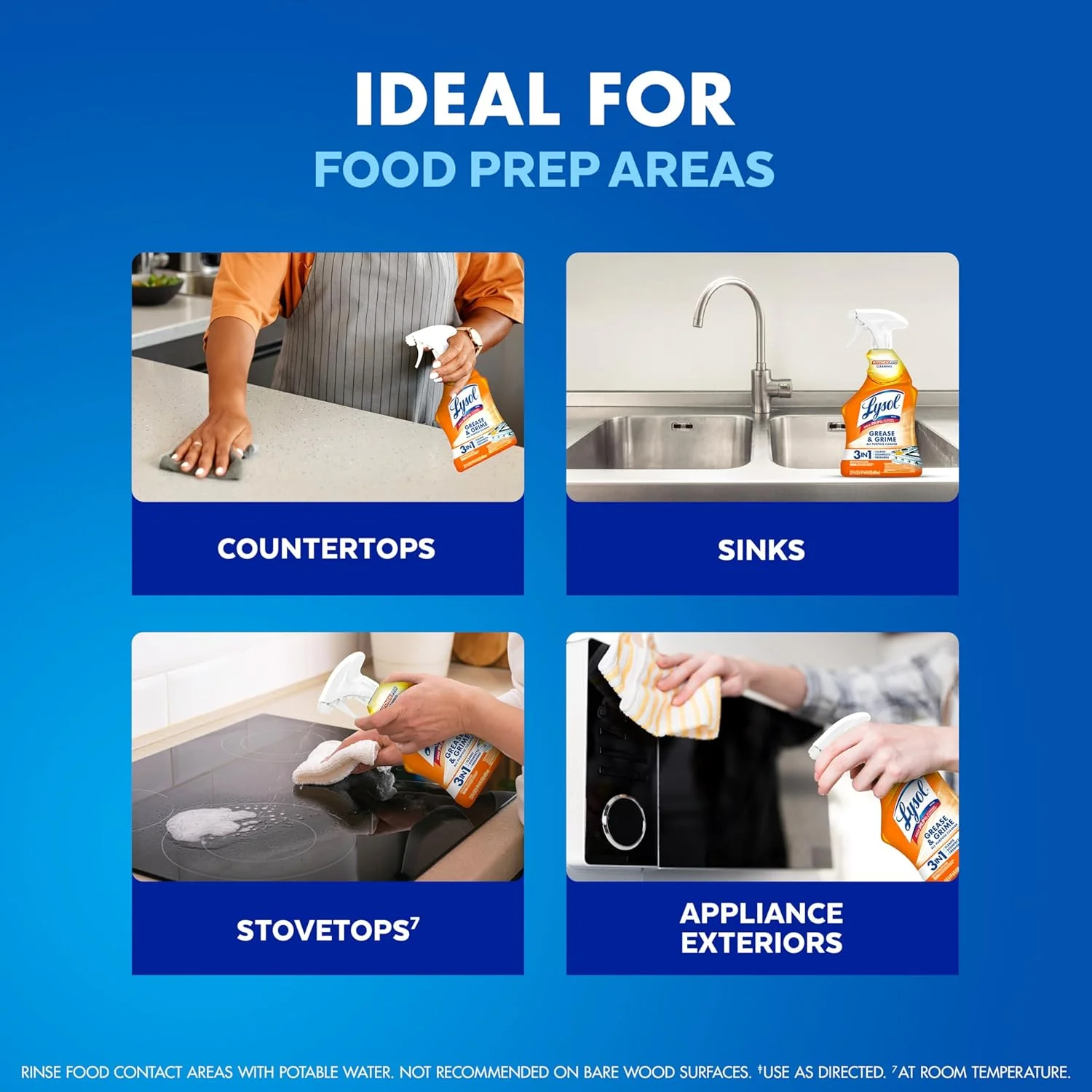 اسپری تمیز کننده آشپزخانه ضد باکتری Lysol Kitchen Pro، 650 میلی لیتر، بدون مواد شیمیایی مضر