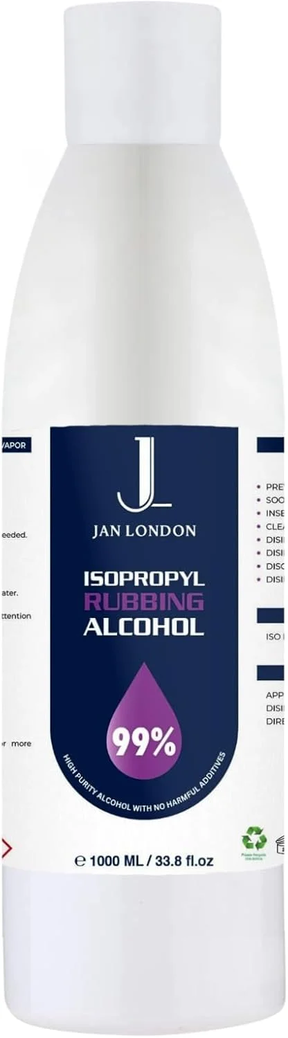 الکل ایزوپروپیل جان لندن، IPA خلوص بالا 99.9% - ضدعفونی کننده و پاک کننده چند منظوره برای سطوح، لوازم الکترونیکی، کمک های اولیه و موارد دیگر - تبخیر سریع، بدون باقی مانده، 1 لیتر