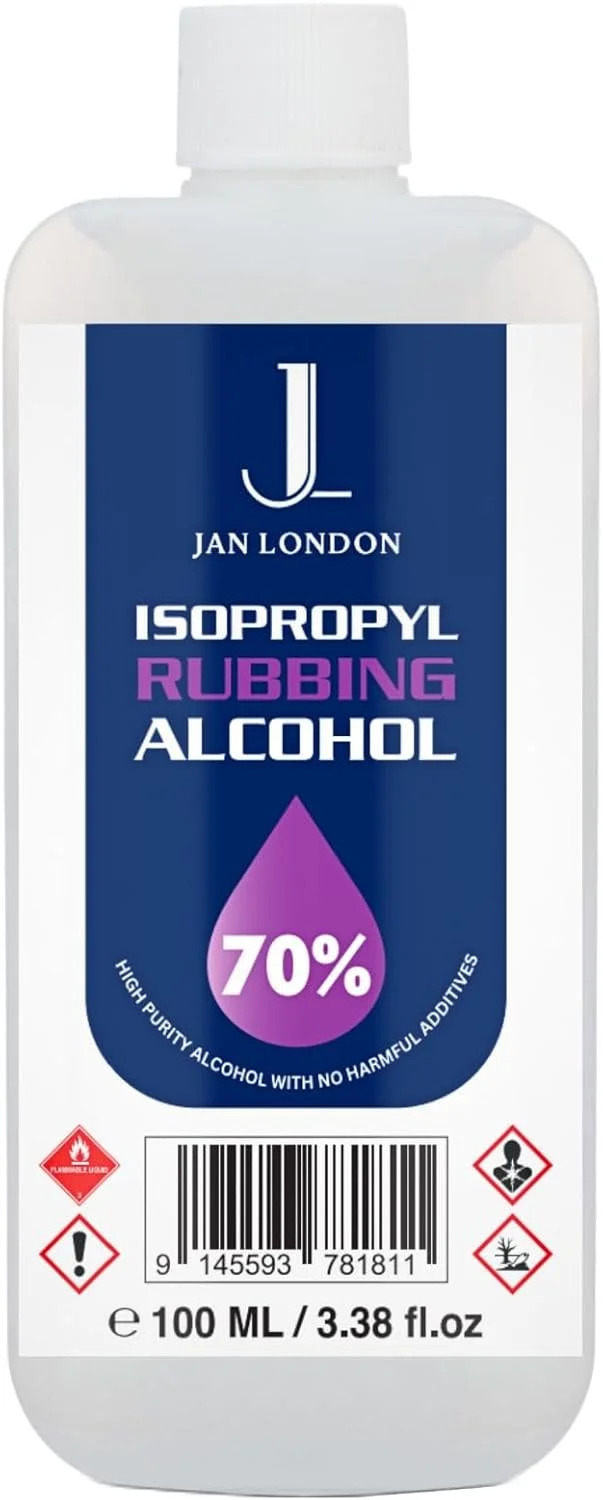 الکل مالشی ایزوپروپیل JAN LONDON، IPA 70% - ضد عفونی کننده و پاک کننده چند منظوره برای زخم ها، سطوح، لوازم الکترونیکی - خشک شونده سریع، بدون باقی مانده، 100 میلی لیتر الکل مالشی ایزوپروپیل JAN LONDON، IPA 70% - ضد عفونی کننده و پاک کننده چند منظوره برای زخم ها، سطوح، لوازم الکترونیکی - خشک شونده سریع، بدون باقی مانده، 100 میلی لیتر