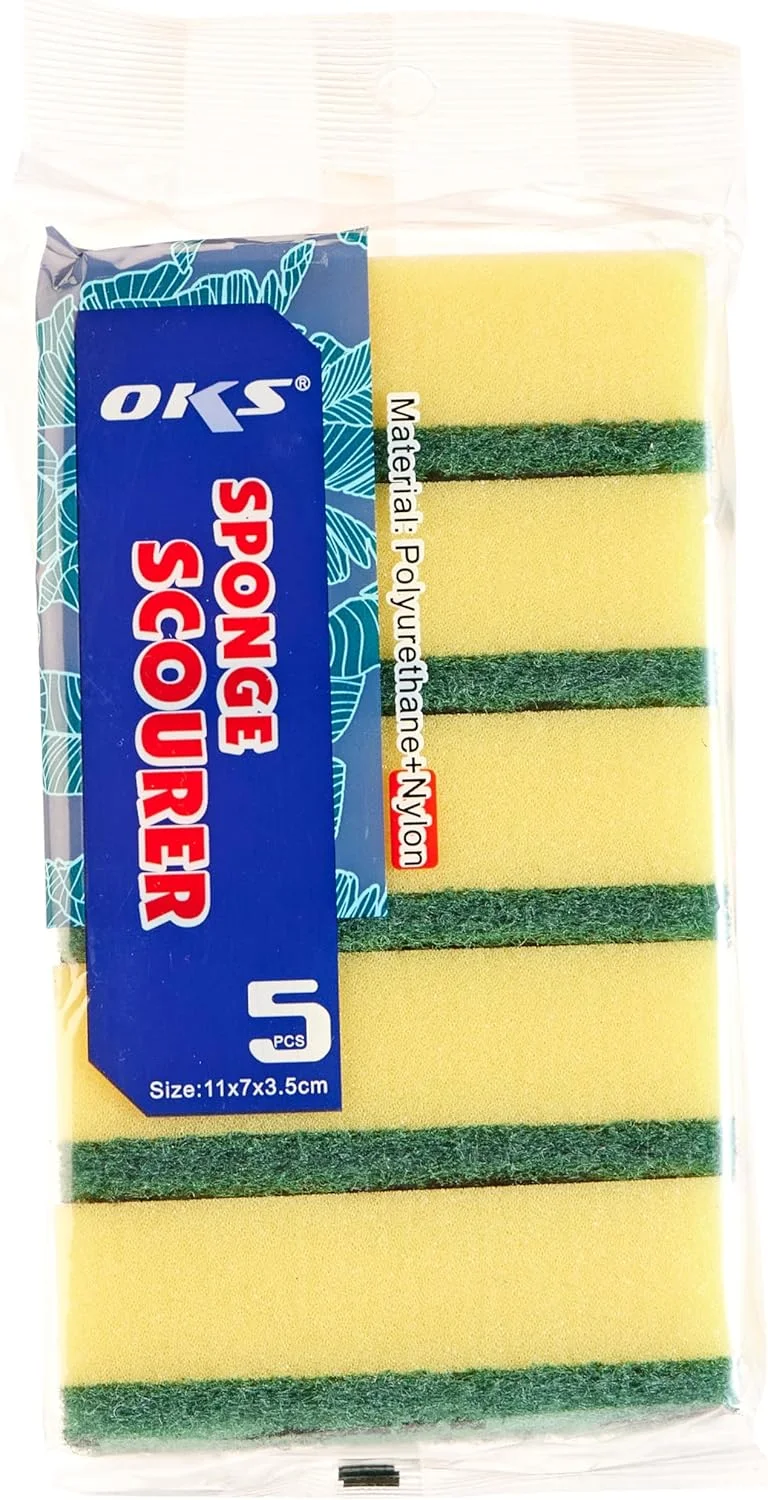 اسفنج آشپزخانه HOME DWELL، بسته 5 عددی - اسفنج های قوی و بادوام برای تمیز کردن آشپزخانه و منزل