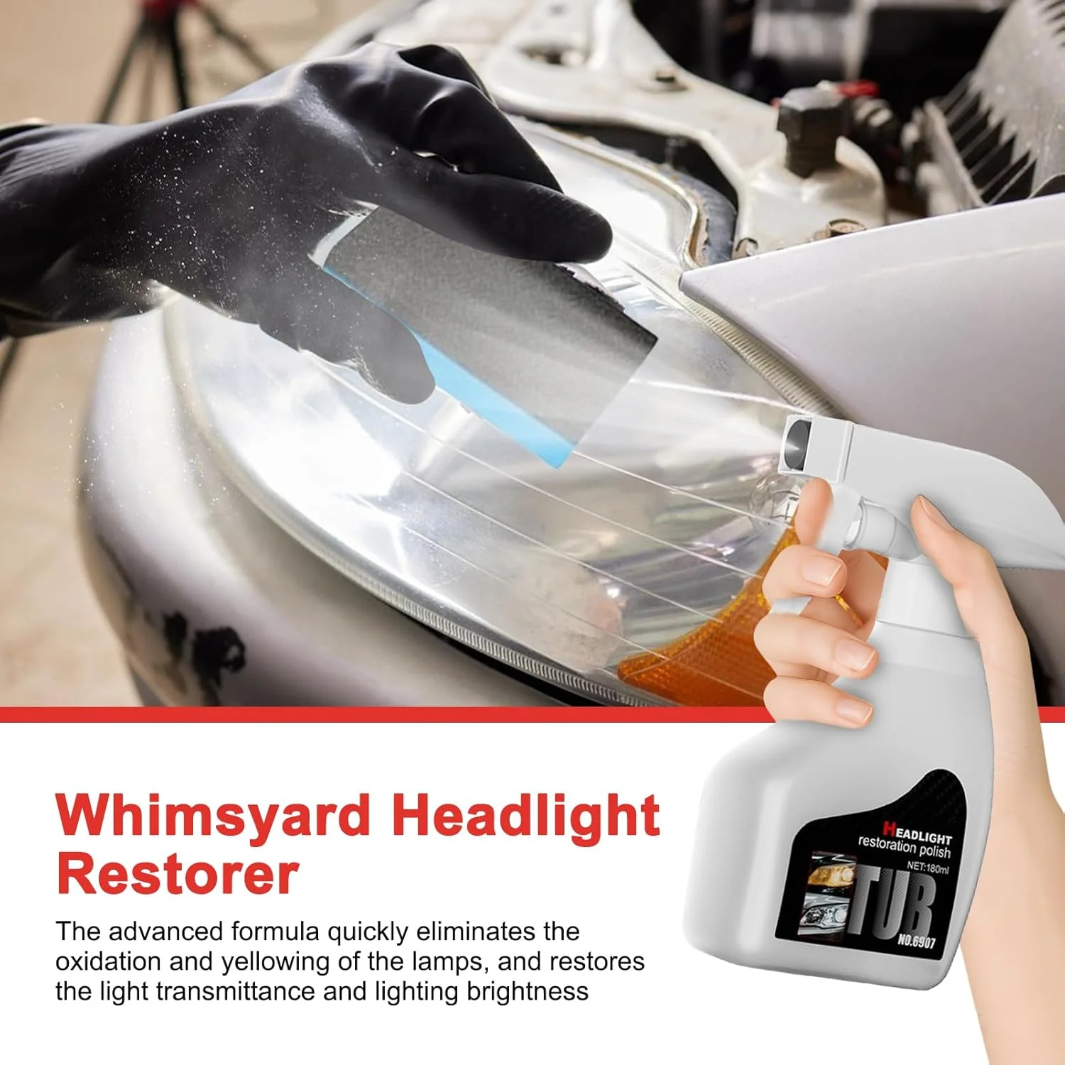 کیت اسپری تمیز کننده و پولیش چراغ جلو | ترمیم کننده، تمیز کننده، پولیش و محافظ چراغ های جلو خودرو، رفع زردی و خط و خش