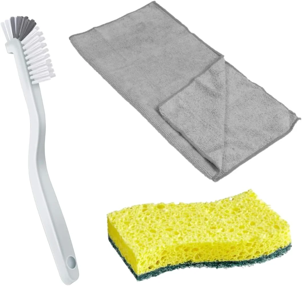 مجموعه نظافت منزل GoodDealsHouse: پاک کننده ملایم بار کیپرز فرندز، 768 میلی لیتر - 3 عدد + برس اسکراب آشپزخانه + اسفنج اسکراب سنگین + حوله تمیز کننده میکروفیبر، 30x40 سانتی متر