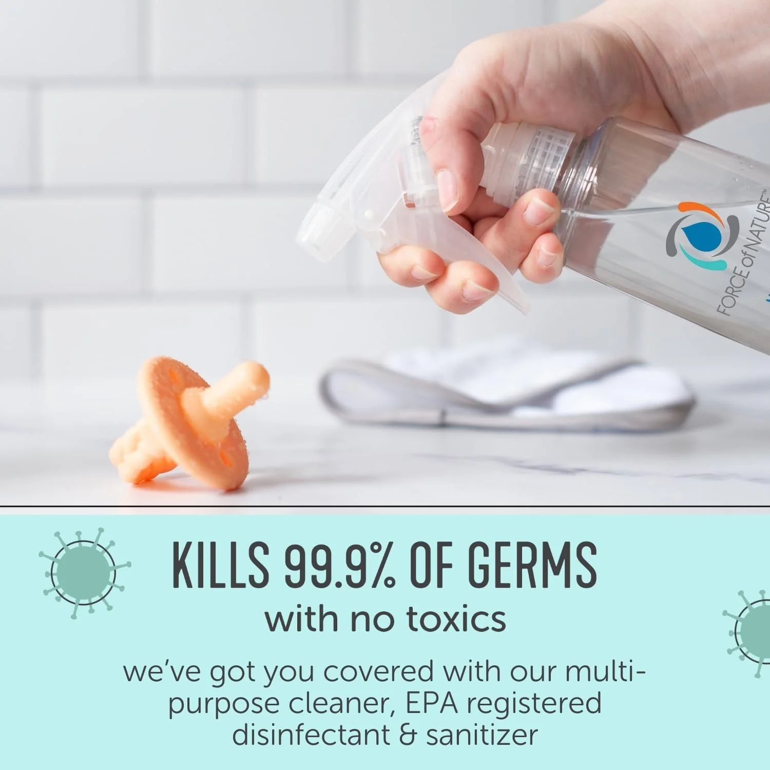 محلول پاک کننده چند منظوره، ضد عفونی کننده و خوشبو کننده فورس آو نیچر - اسپری تمیز کننده همه منظوره با بطری قابل استفاده مجدد، 5 عدد پر کننده - سازگار با محیط زیست، لوازم تمیز کننده بدون مواد سمی