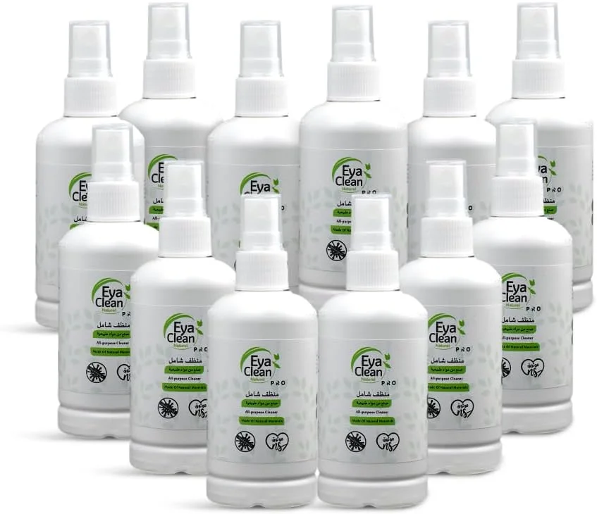 اسپری پاک کننده چند منظوره Eya Clean Pro، اسپری تمیز کننده چند منظوره منزل و آشپزخانه برای تمیز کردن سطوح، تمیز کننده کف، غیر سمی، 100% ارگانیک و 0% مواد شیمیایی - بسته 12 عددی 100 میلی لیتری اسپری پاک کننده چند منظوره Eya Clean Pro، اسپری تمیز کننده چند منظوره منزل و آشپزخانه برای تمیز کردن سطوح، تمیز کننده کف، غیر سمی، 100% ارگانیک و 0% مواد شیمیایی - بسته 12 عددی 100 میلی لیتری