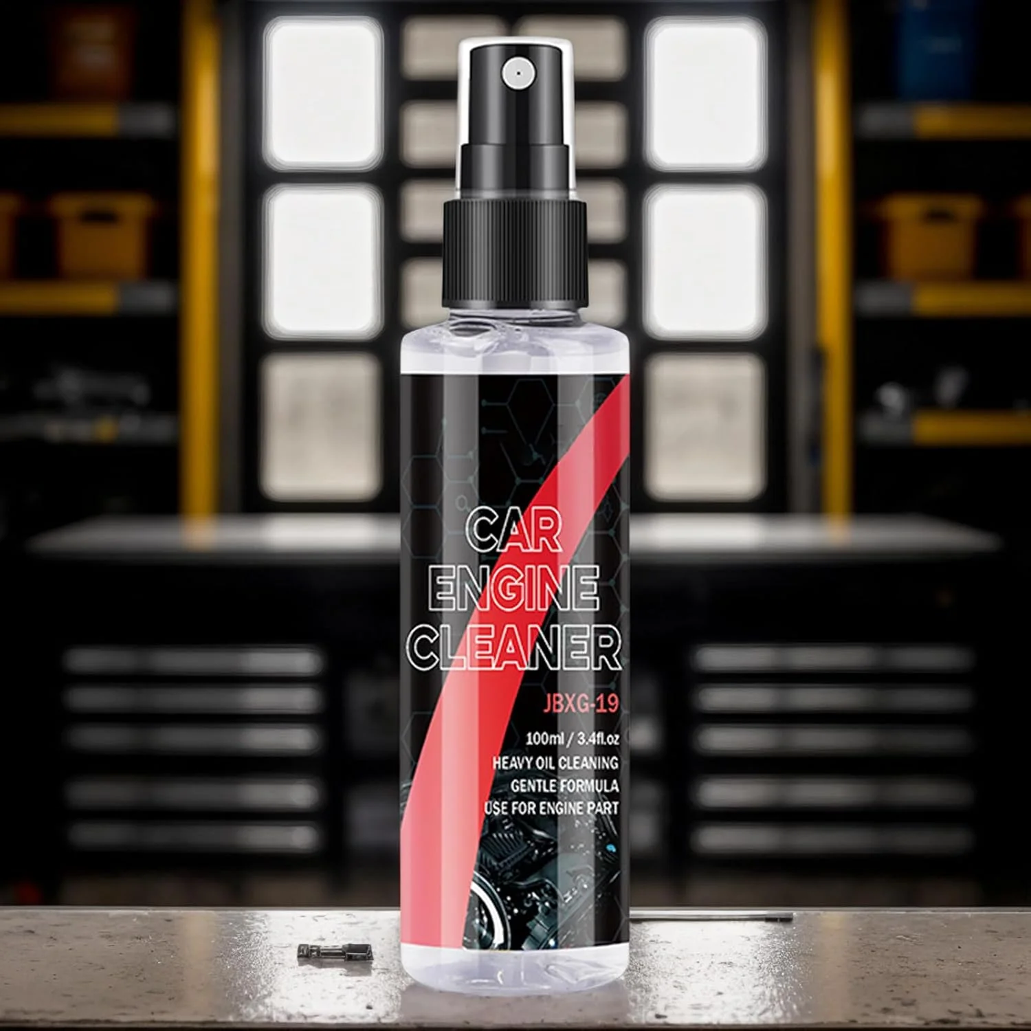 اسپری چربی زدای موتور - 100 میلی لیتر پاک کننده روغن محفظه موتور، لوازم دیتیلینگ خودرو با تولید ماندگار، ابزار تمیز کننده حرفه ای برای از بین بردن لکه های روغن، دوده و گرد و غبار
