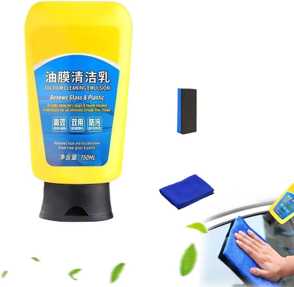 امولسیون تمیز کننده فیلم روغن شیشه، امولسیون تمیز کننده فیلم روغن شیشه خودرو، پوشش سریع اسپری واکس پولیش خودرو شستشوی بدون آب، تمیز کننده شیشه خودرو (1)