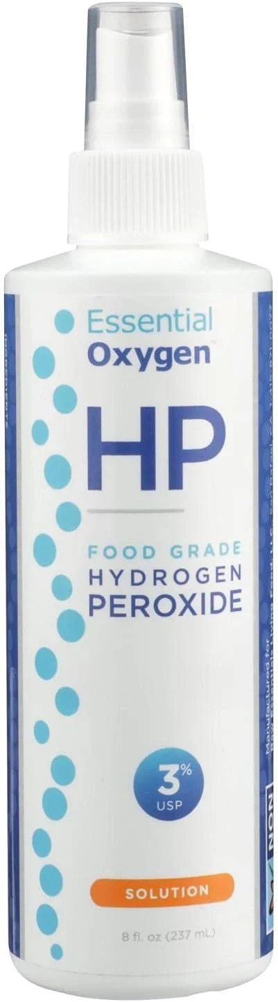 Essential Oxygen - Hydrogen Peroxide Solution 3% Food Grade 8 Fl. Oz.